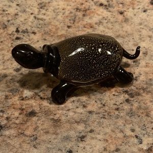 Black and Gold Glass Turtle